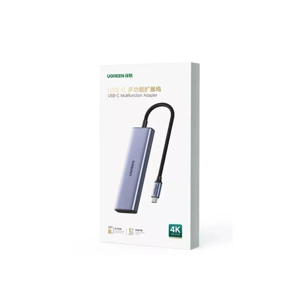 Ugreen Hub 6-in-1 USB-C la HDMI 3x USB-A 3.0 SD/TF Gri
