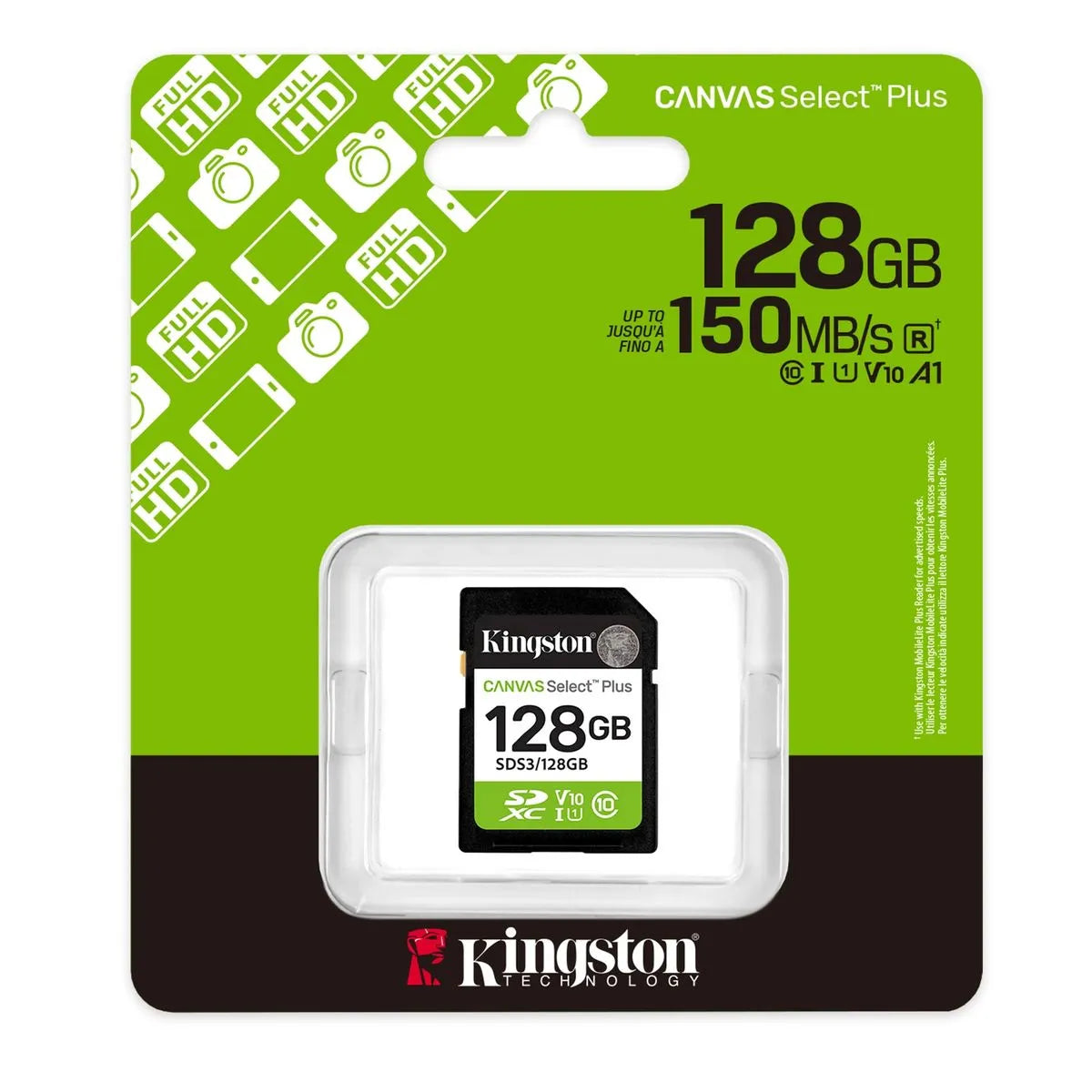 Kingston Canvas Select Plus Gen3 Card de Memorie SDXC 128GB 150MB/s C10 UHS-I U1 V10