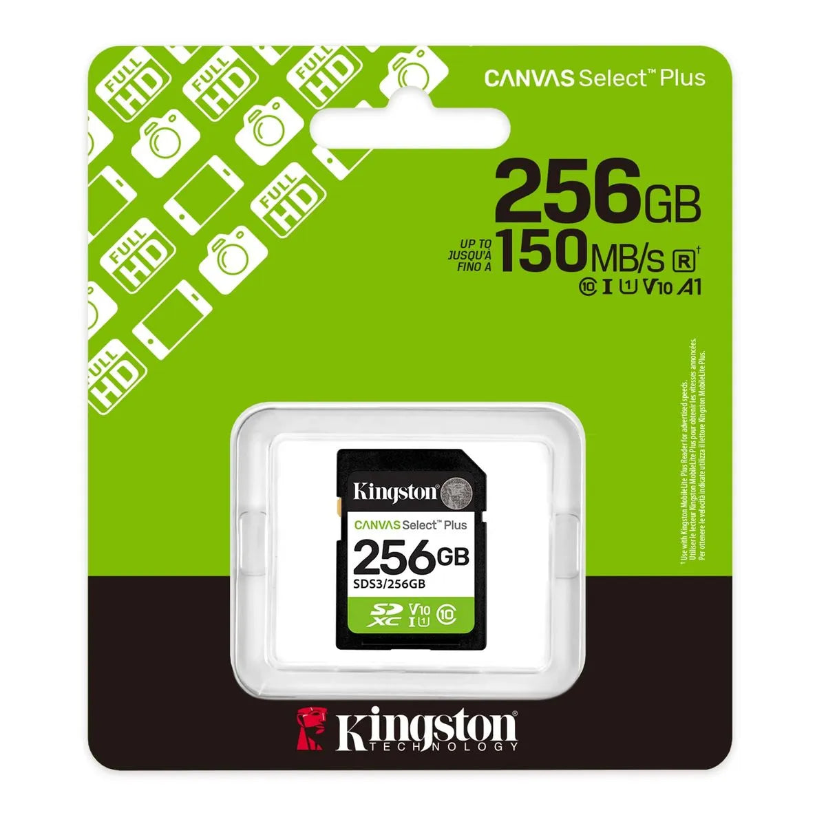 Kingston Canvas Select Plus Gen3 Card de Memorie SDXC 256GB 150MB/s C10 UHS-I U1 V10