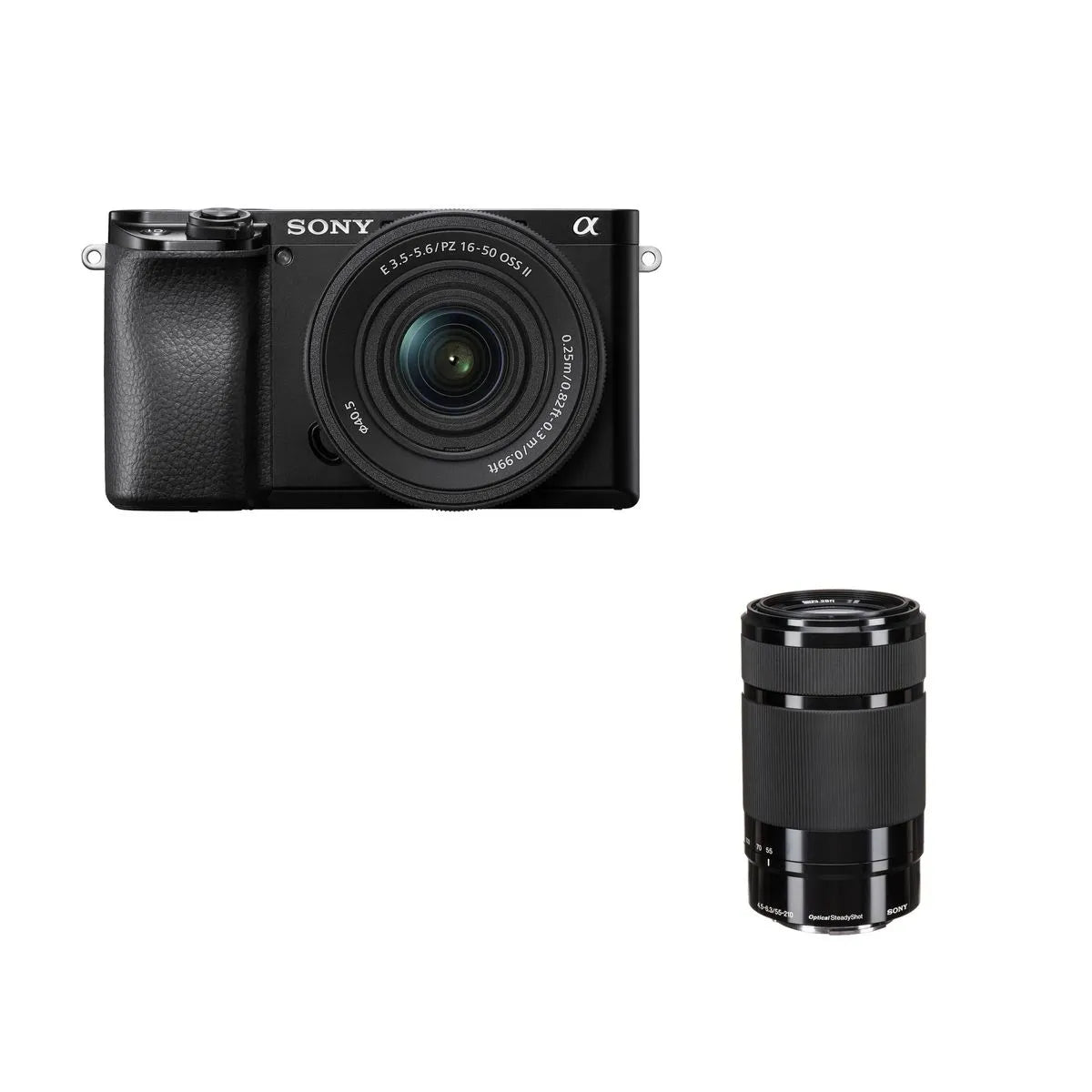 Sony Alpha A6100 Aparat Foto Mirrorless 24.2MP Kit 16-50mm II F3.5-5.6 OSS II + 55-210mm F4.5-6.3 OSS Negru
