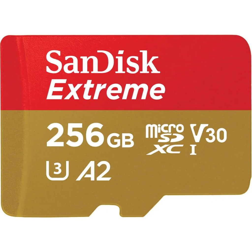 SanDisk Extreme Card de Memorie MicroSDXC 256GB A2 C10 V30 UHS-I U3 + Adaptor SD + 1 An RescuePRO Deluxe