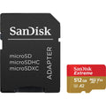 SanDisk Extreme Card de Memorie MicroSDXC 512GB A2 C10 V30 UHS-I U3 + Adaptor SD + 1 An RescuePRO Deluxe