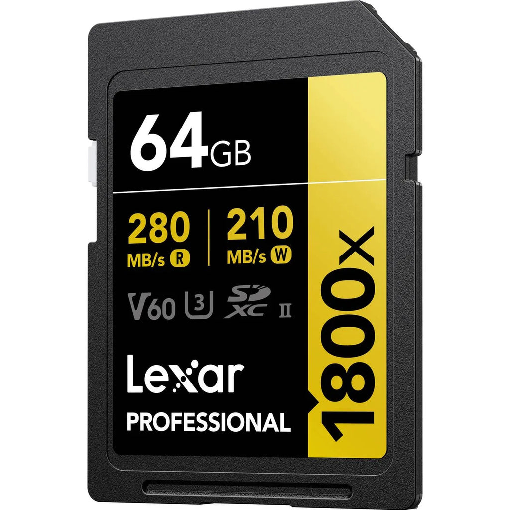 Lexar Card de Memorie SDXC Professional UHS-II BL 1800x 64GB V60 Gold