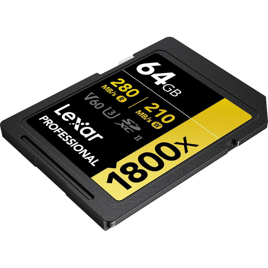 Lexar Card de Memorie SDXC Professional UHS-II BL 1800x 64GB V60 Gold