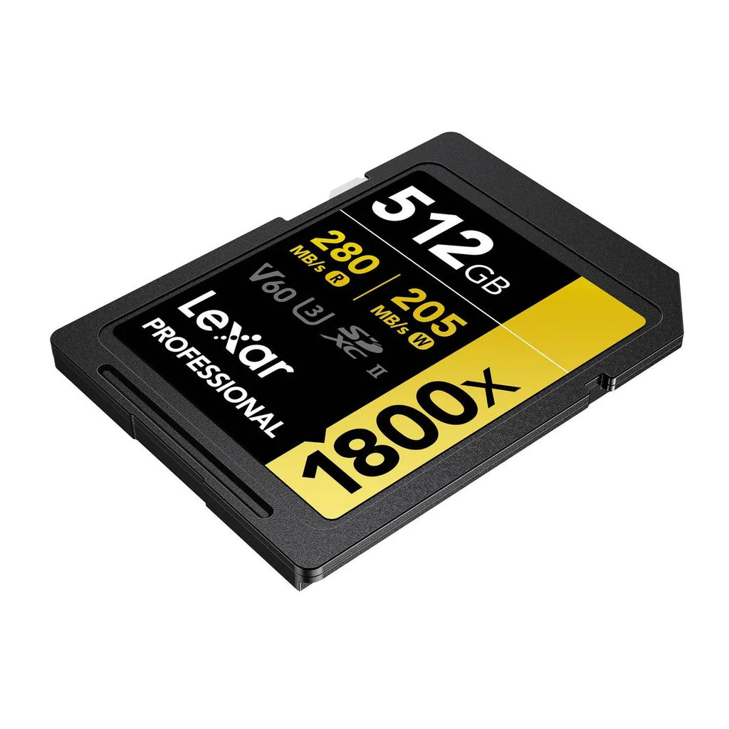 Lexar Card de Memorie SDXC Professional UHS-II BL 1800x 512GB V60 Gold